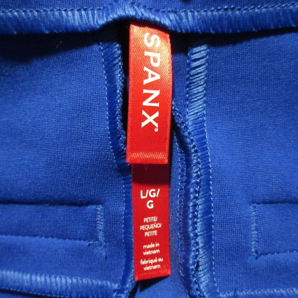NWT SPANX 20386Q Perfect Kick Flare in Cerulean Blue Knit Ponte Crop Pants LP - Picture 4 of 6